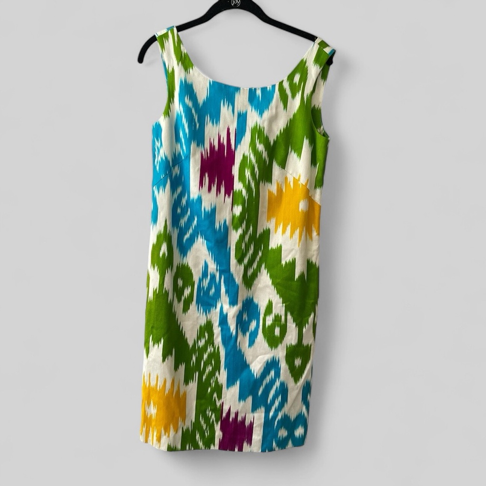 CJ Laing Ikat Dress Womens Size Small Multicolor Sleeveless Lined Palm Beach